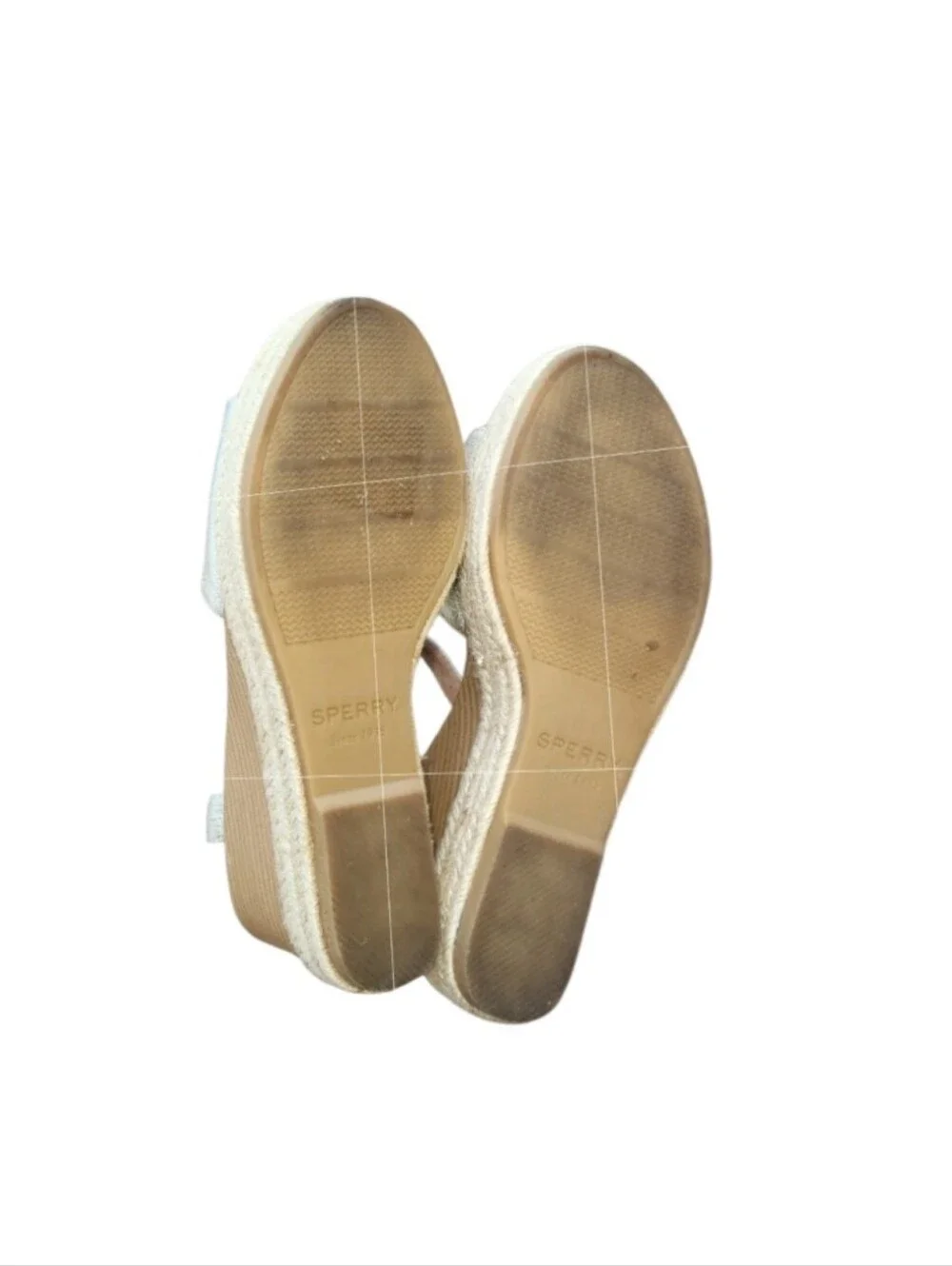 Sperry Topsider Leather Plushwave Fairwater Metallic Gold Tan Wedge Heel Women 9